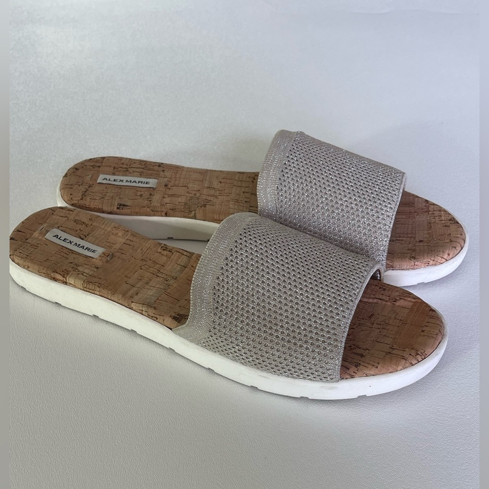 Alex Marie Casperi Slide Sandals Plantino Stretch Fabric Upper Vacation Size 9.5